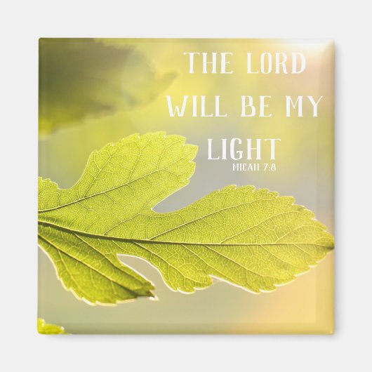 Micah 7:8 Sunny Leaf Magnet (Voorkant)