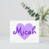 Micah in Paars Briefkaart (Staand voorkant)