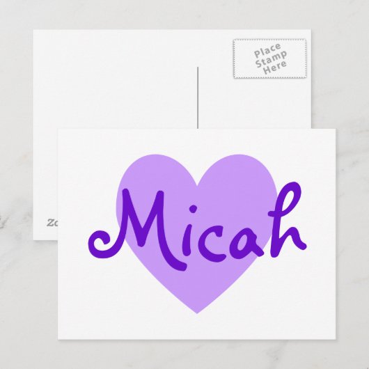 Micah in Paars Briefkaart (Voorkant / Achterkant)