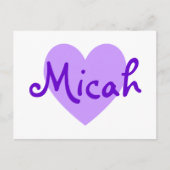 Micah in Paars Briefkaart (Voorkant)
