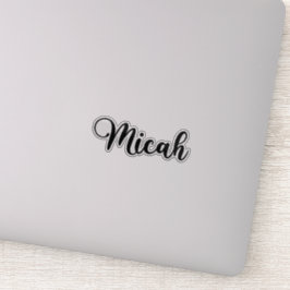 Micah Naam - Handgeschreven kalligrafie Sticker