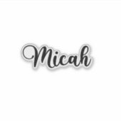 Micah Naam - Handgeschreven kalligrafie Sticker (Voorkant)