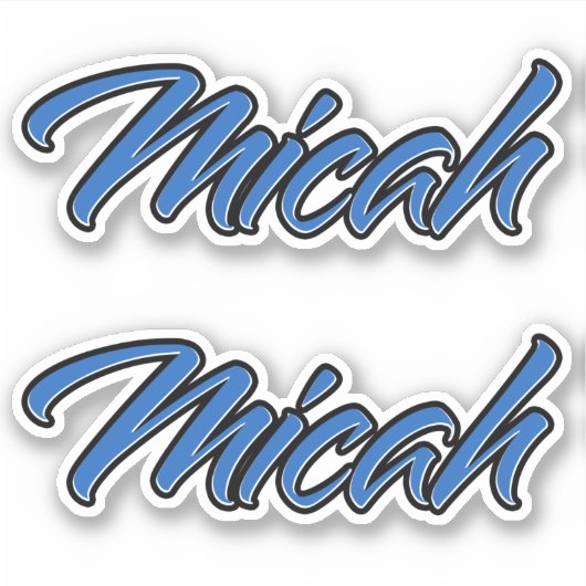 Micah Name blue Aufkleber Sticker Stickerset (Voorkant)
