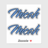 Micah Name blue Aufkleber Sticker Stickerset (Vel)