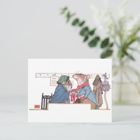 Mice Bundling Up for Cold Briefkaart (Staand voorkant)