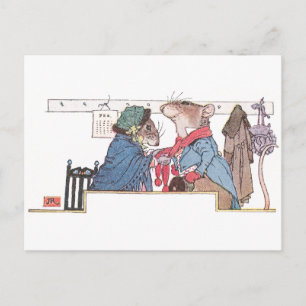 Mice Bundling Up for Cold Briefkaart