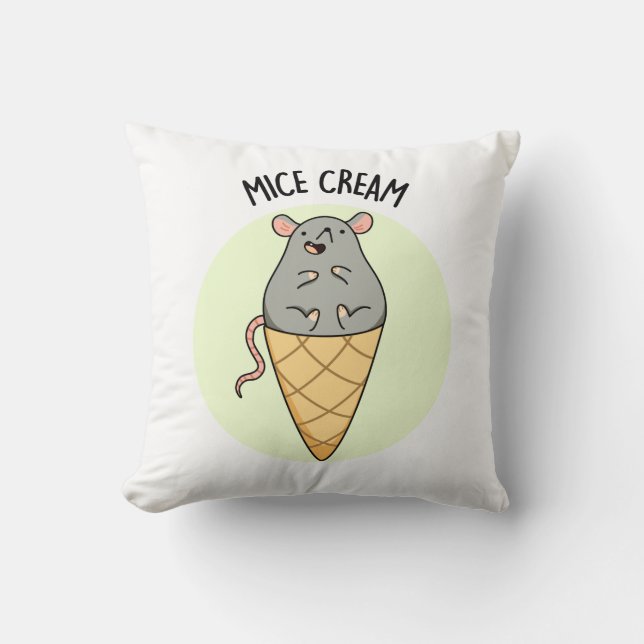 Mice Cream Funny Ice Cream Pun Kussen (Voorkant)
