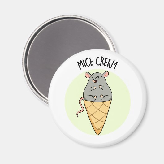 Mice Cream Funny Ice Cream Pun Magneet (Voorkant / Achterkant)