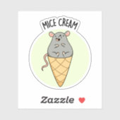 Mice Cream Funny Ice Cream Pun Sticker (Vel)