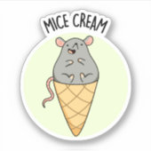 Mice Cream Funny Ice Cream Pun Sticker (Voorkant)