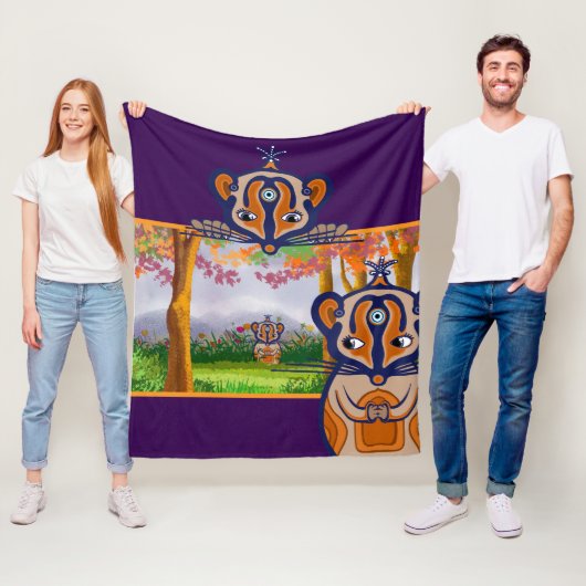 Mice creatures in the field Fleece Blanket (In situ)