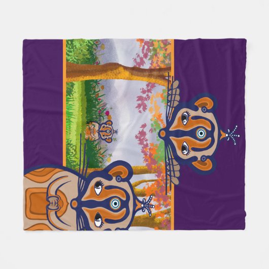 Mice creatures in the field Fleece Blanket (Voorkant (Horizontaal))