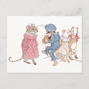 Mice Dansend to Concertina Briefkaart