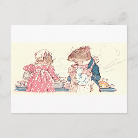 Mice Doing Dishes Briefkaart (Voorkant)