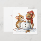 Mice Flat Christmas Kaart (Voorkant / Achterkant)