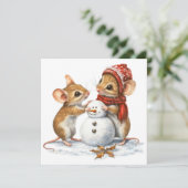 Mice Flat Christmas Kaart (Staand voorkant)