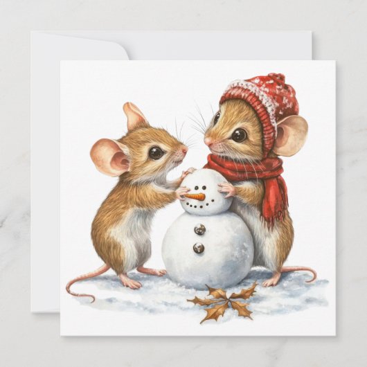 Mice Flat Christmas Kaart (Voorkant)