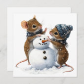 Mice Flat Christmas Kaart (Voorkant / Achterkant)