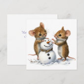 Mice Flat Christmas Kaart (Voorkant / Achterkant)