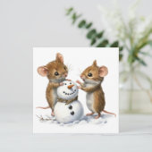 Mice Flat Christmas Kaart (Staand voorkant)