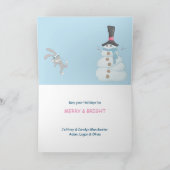 Mice Help bij het bouwen van Snowman Cute-kerstkaa Kaart (Binnen)