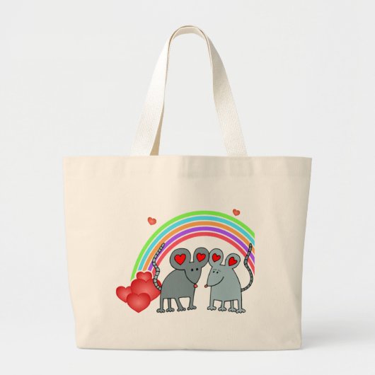 Mice in Love Valentijns Grote Tote Bag (Voorkant)