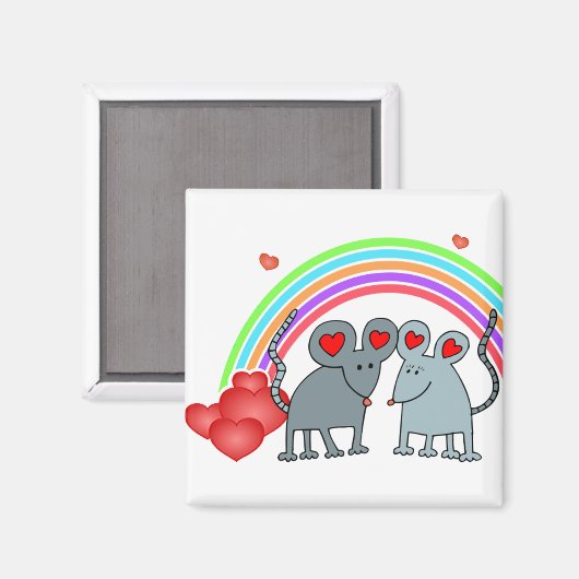 Mice in Love Valentijns Magneet (Voorkant / Achterkant)