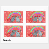 Mice in Love Valentijns Rechthoekige Sticker (Vel)