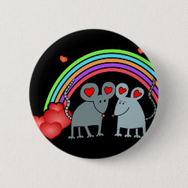 Mice in Love Valentijns Ronde Button 5,7 Cm