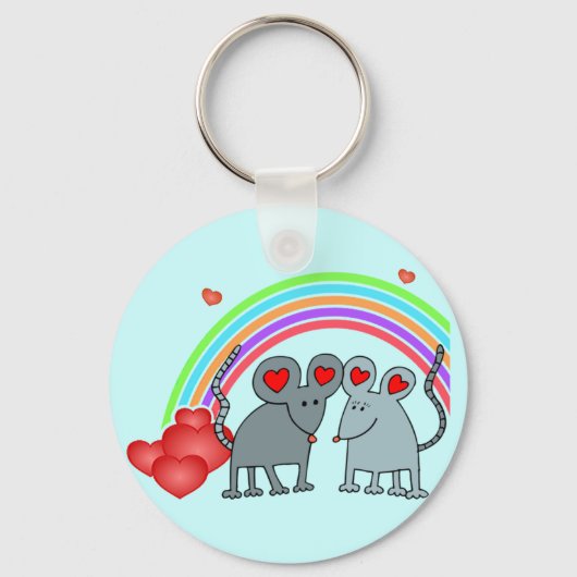 Mice in Love Valentijns Sleutelhanger (Voorkant)