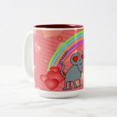 Mice in Love Valentijns Tweekleurige Koffiemok (Voorkant links)
