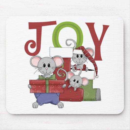 Mice JOY kerstT-shirts en cadeautjes Muismat (Voorkant)