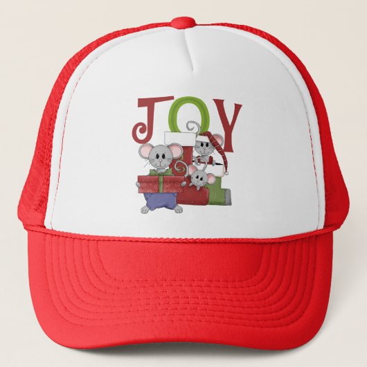 Mice JOY kerstT-shirts en cadeautjes Trucker Pet (Voorkant)