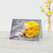 Mice on Cheese Funny Toys Greeting Card Kaart (Gele Bloem)