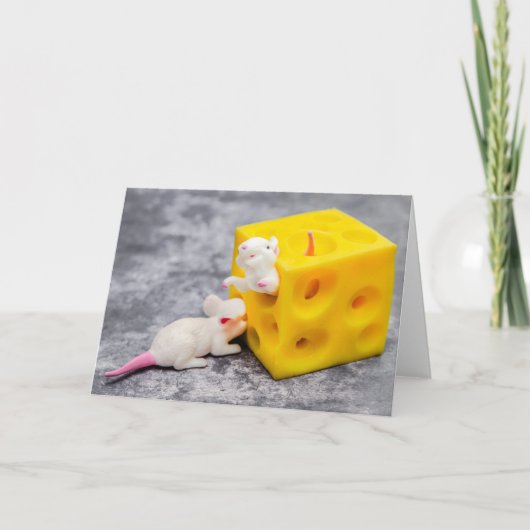 Mice on Cheese Funny Toys Greeting Card Kaart (Voorkant)