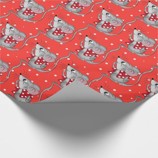 Mice op Polka Dots Cadeaupapier (Hoek)