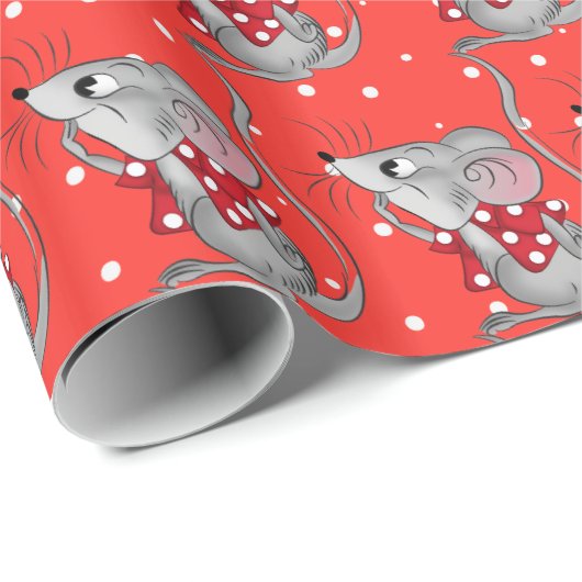 Mice op Polka Dots Cadeaupapier (Rol Hoek)