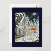 Mice Pulling Snail Sleigh Briefkaart (Voorkant / Achterkant)