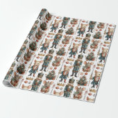Mice Soldiers in Festive Scene Cadeaupapier (Uitgerold)