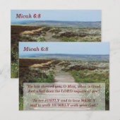 Micha 6:8 Demutig zijn Bijbelvers Briefkaart (Voorkant / Achterkant)