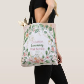 Micha 6:8 Do Justice Roze Groene Waterverf Bloemen Tote Bag (Dichtbij)
