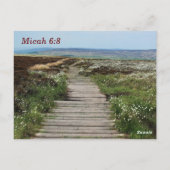 Micha 6:8 Ootmoedig lopen Bijbelvers Briefkaart (Achterkant)
