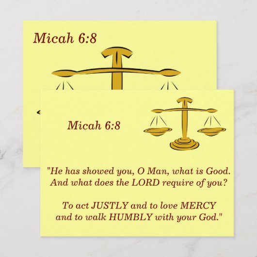Micha 6 8 Schriftgeheugen Kaart (Voorkant / Achterkant)