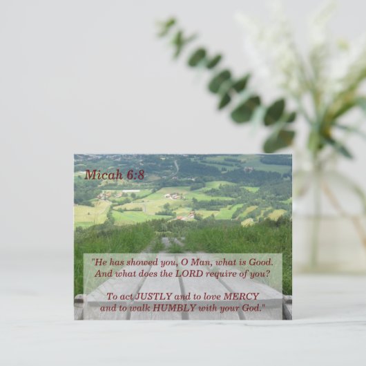 Micha 6 8 Schriftgeheugen Kaart (Staand voorkant)