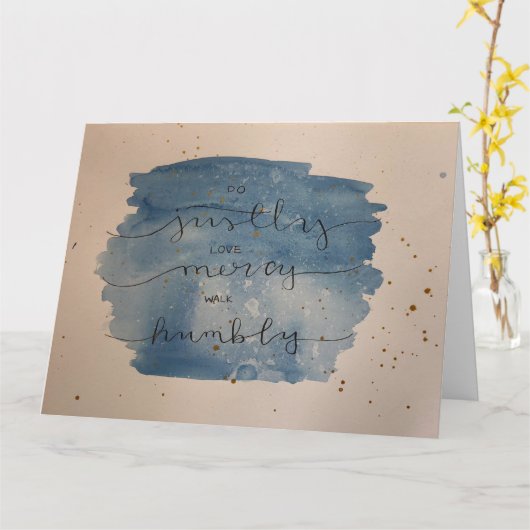 Micha 6:8 Waterverf Kaart - Blank Inside (Gele Bloem)