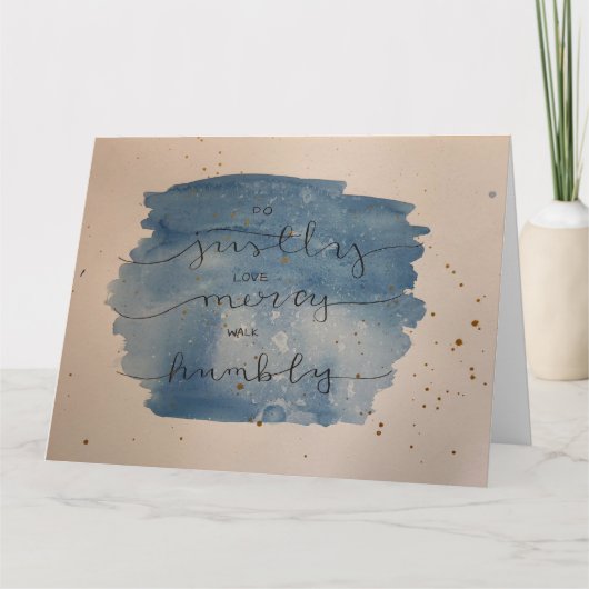 Micha 6:8 Waterverf Kaart - Blank Inside (Voorkant)