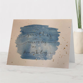 Micha 6:8 Waterverf Kaart - Blank Inside