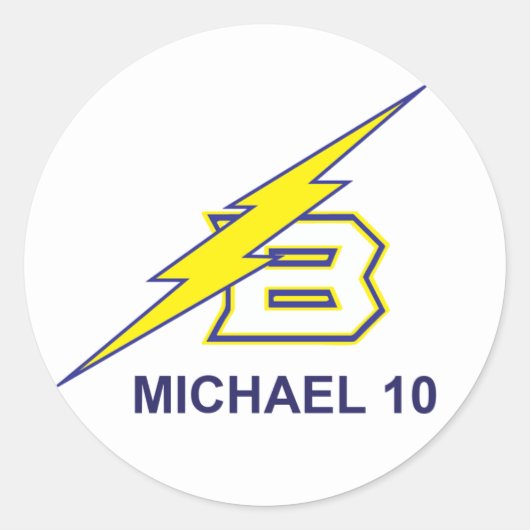 MICHAEL 10 RONDE STICKER (Voorkant)