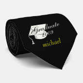 "Michael" Afstuderen 2009 zwart Stropdas (Opgerold)