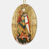 Michael Archangel en Dragon Sienese Gebed Keramisch Ornament (Links)